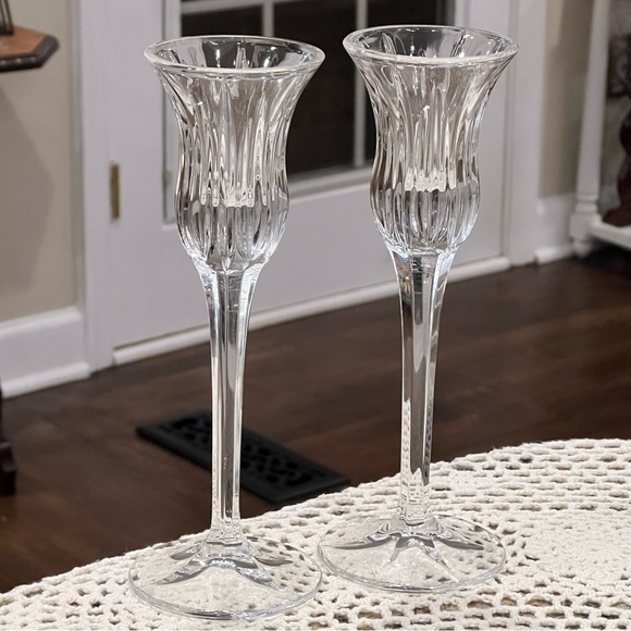 Vintage Mikasa Icicles Crystal Candlesticks Candle Holders Set Of 2 Germany - Picture 8 of 11